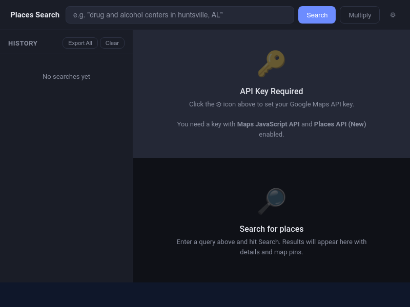 Places API Leads List Builder preview