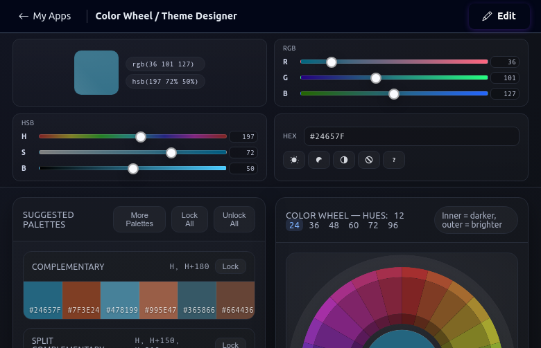 Color Wheel / Theme Designer preview